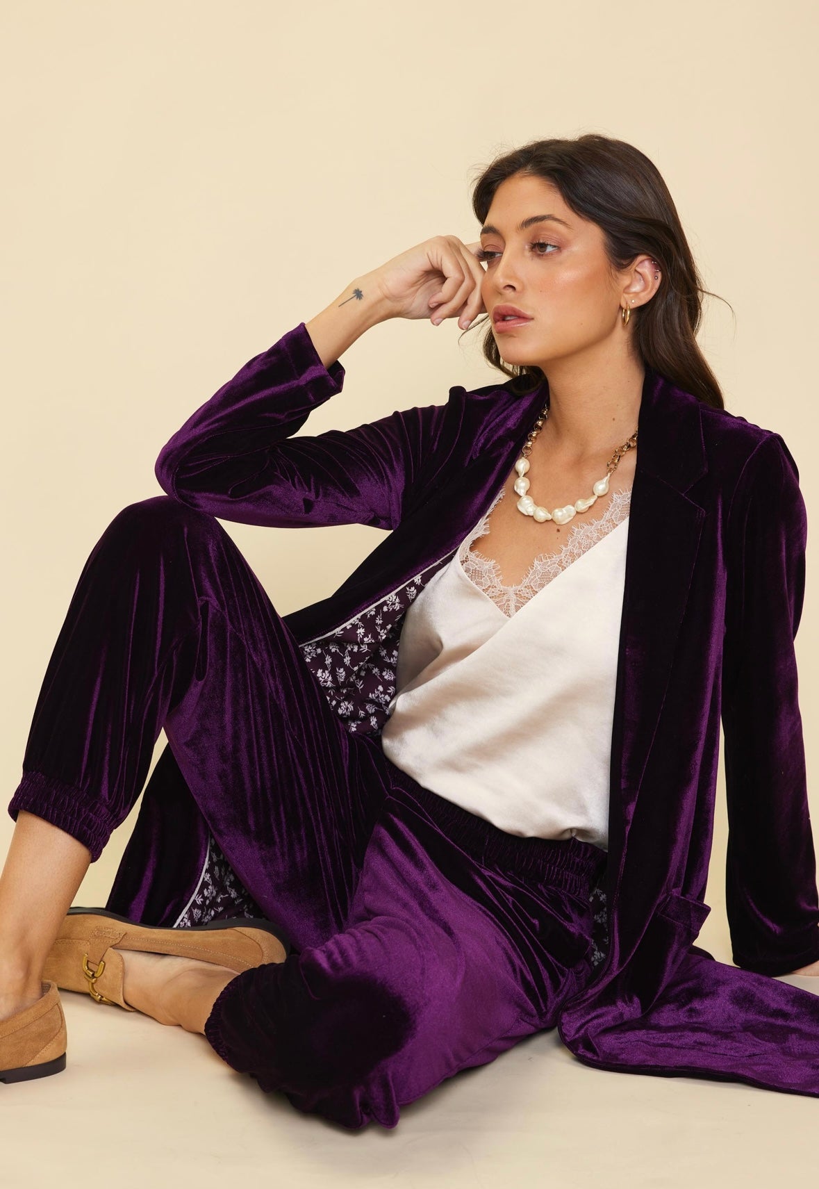 Plum Velvet Jogger