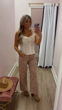 Ecru Eyelet Ruffle Tank