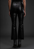 Black Leatherlike Cropped Pants