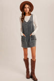 Teal Corduroy Overall Dress