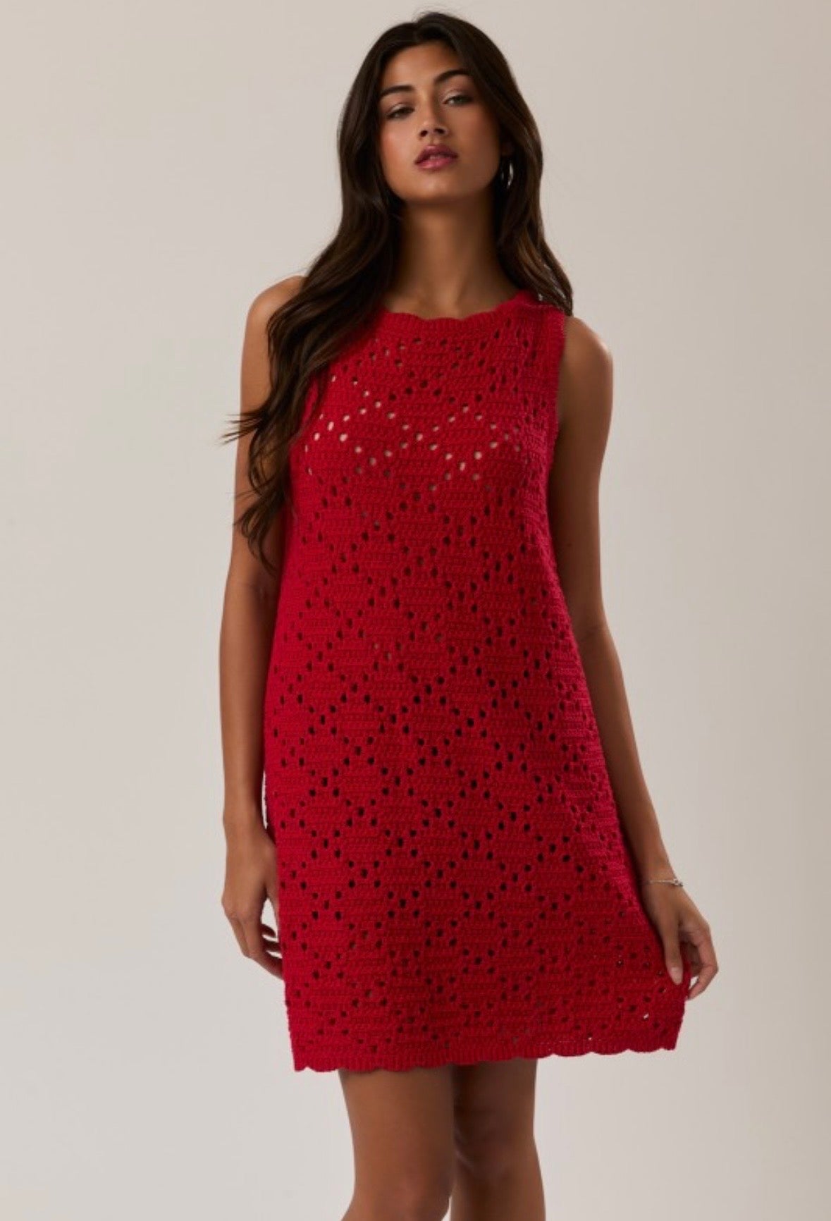 Red Crochet Dress