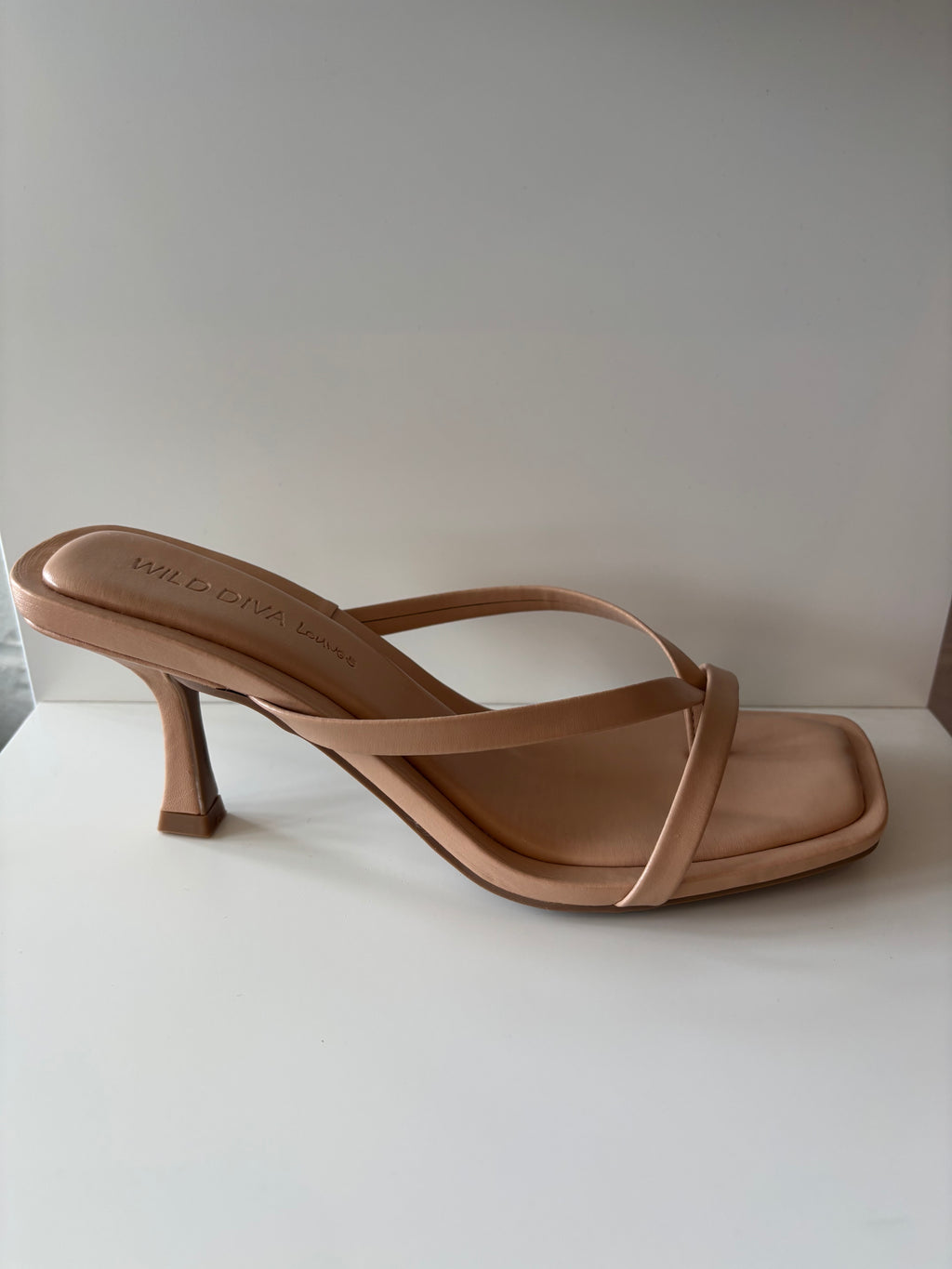 Nude Square Toe Sandals