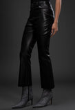 Black Leatherlike Cropped Pants