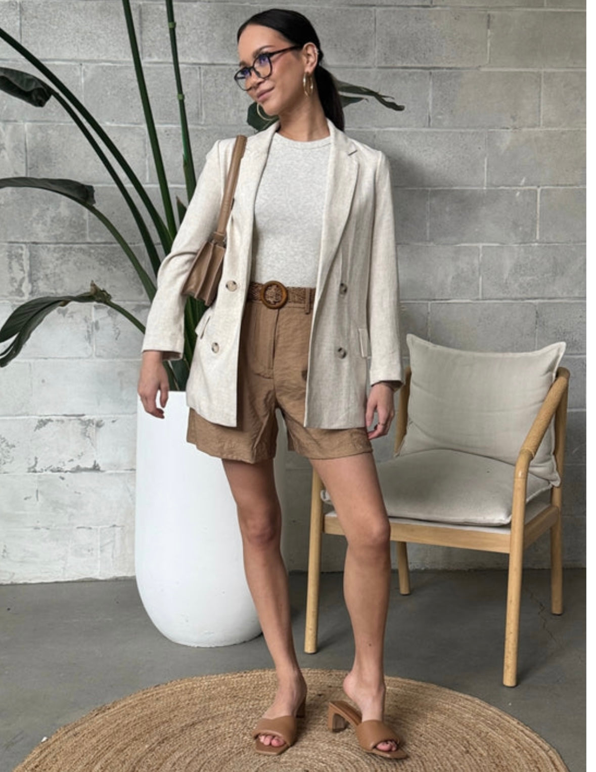 Cream Linen Blazer