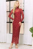 Red Sheer Polka Dot Dress