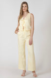 Lemon Linen Tie Top