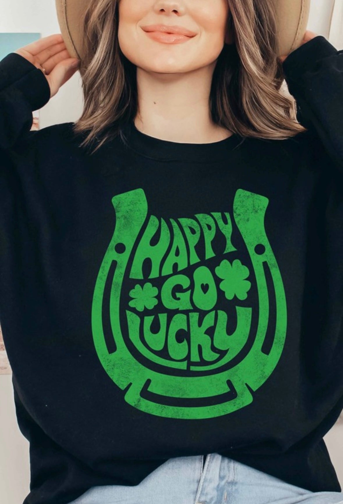 Black Happy Go Lucky Sweatshirt