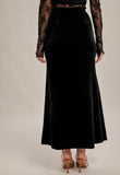Black Velvet Midi Skirt