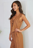 Camel Stripe Tuxedo Vest