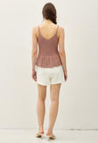 Mauve Crochet Peplum Tank