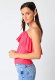 Pink Eyelet Strapless Top