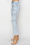 High Rise Crop Stitched Jeans