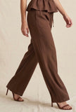 Brown Linen Wide Leg Pants