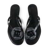 Black Flower Sandals