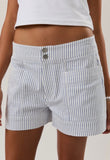 White Pinstripe Shorts