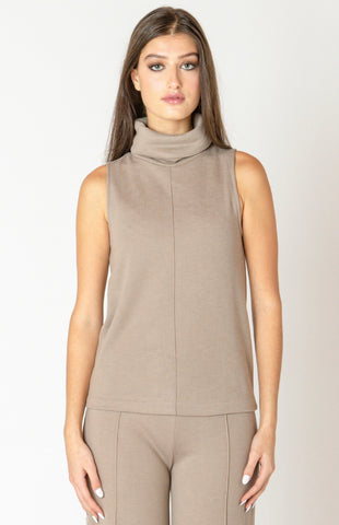 Almond Roll Neck Seam Top