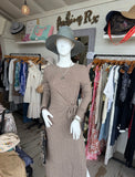 Light Heather Brown Belted Dress