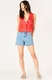 Red Eyelet Vest