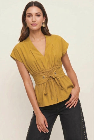 Mustard Belted Blouse