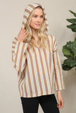 Natural Stripe Hooded Sweater