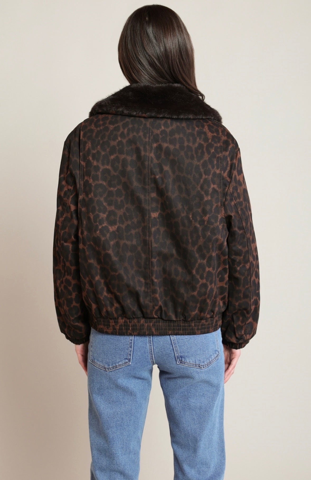 Leopard Collard Coat