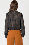 Black Sheer Embroidered Top