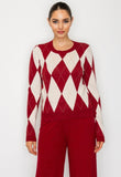 Burgundy Argyle Sweater