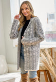 White Hooded Block Cardigan