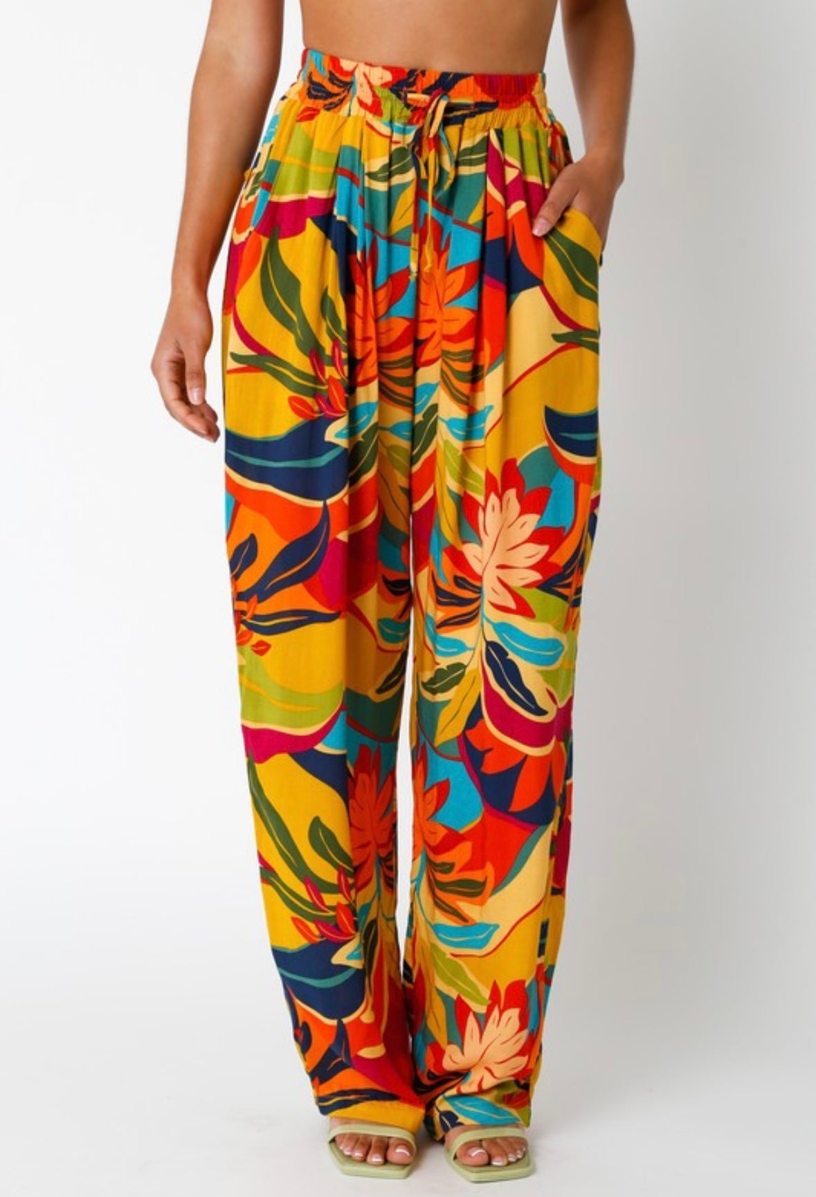 Tropical Peplum Top