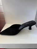 Black Pointed Toe Mule
