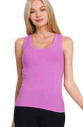 Bright Mauve Ribbed Tank