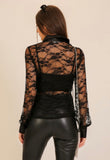 Black Lace Button Down
