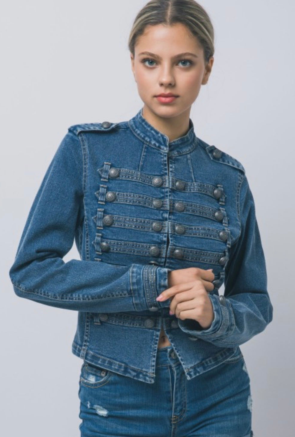Denim Military Jacket