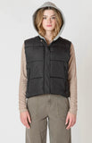 Black Hooded Puffer Vest