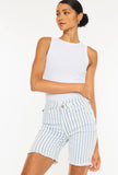 White Stripe Bermuda Shorts