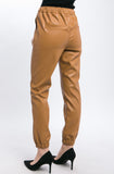 Camel Leatherlike Joggers