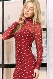 Red Sheer Polka Dot Dress