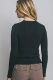 Black Button Sleeve Sweater