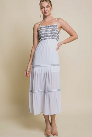 White Embroidered Maxi Dress