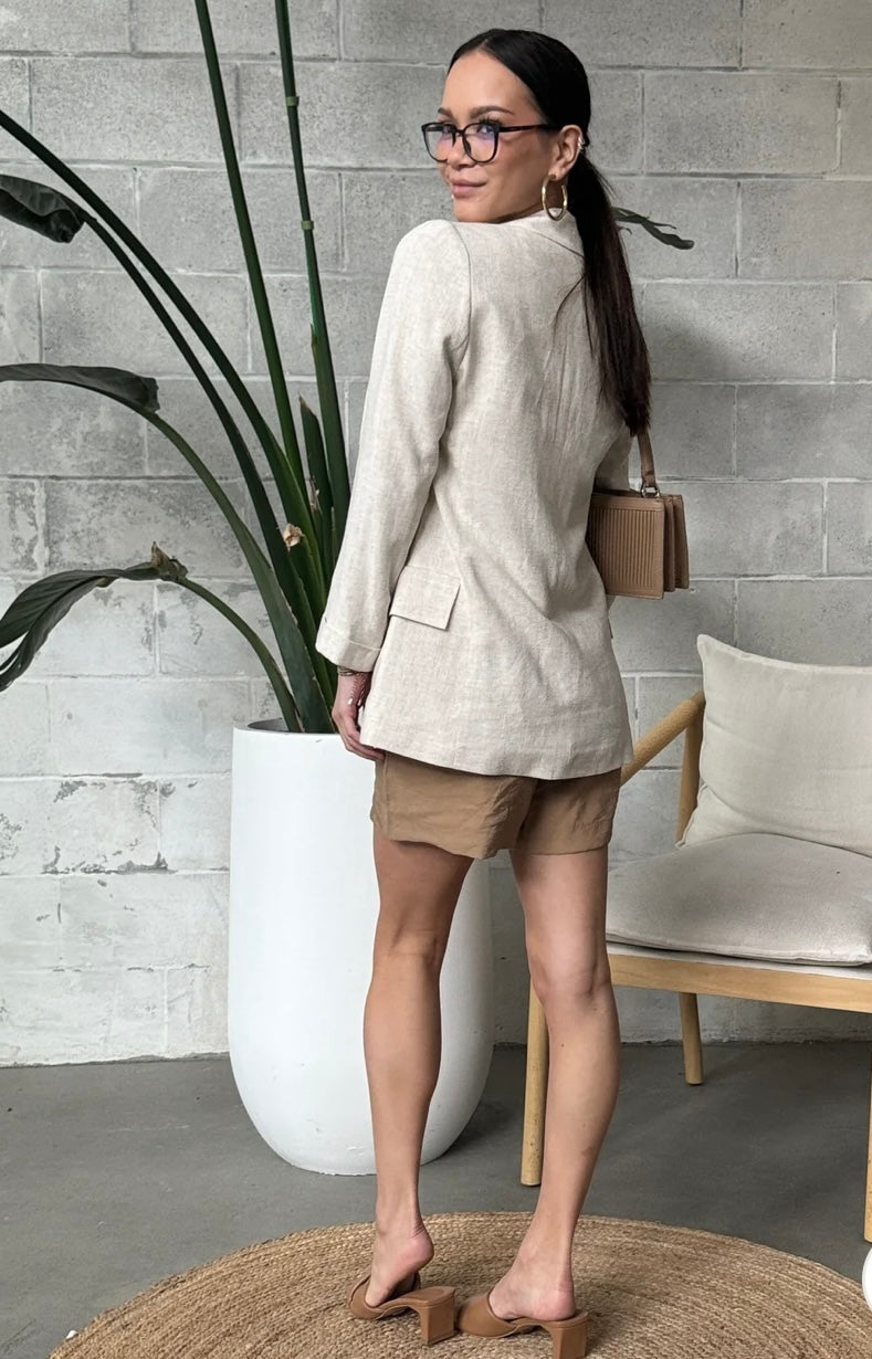 Cream Linen Blazer