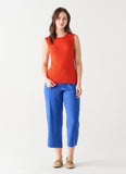 Tangerine Sleeveless Ribbed Top