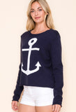 Navy Anchor Sweater