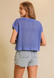Blue Flag Knit Top