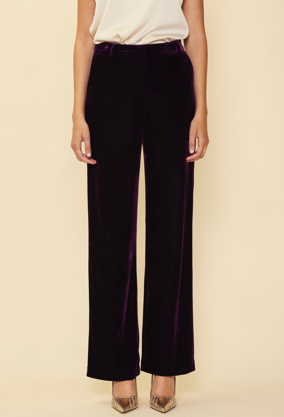 Plum Velvet Trouser