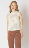 Ecru Crochet Sleeveless Sweater