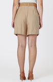 Camel Belted Shorts