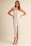 Linen Lace Up Dress