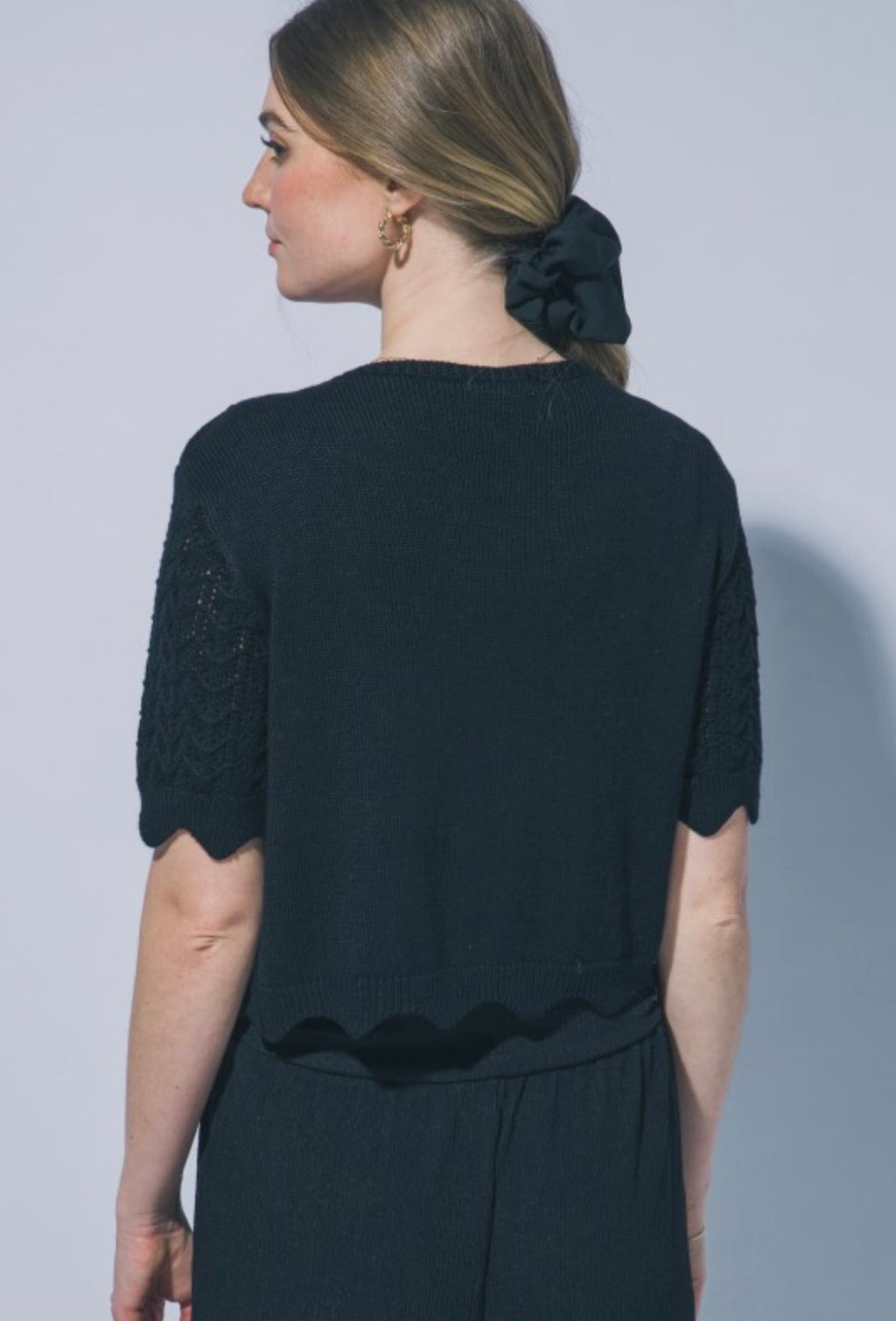 Black Crochet Cardigan