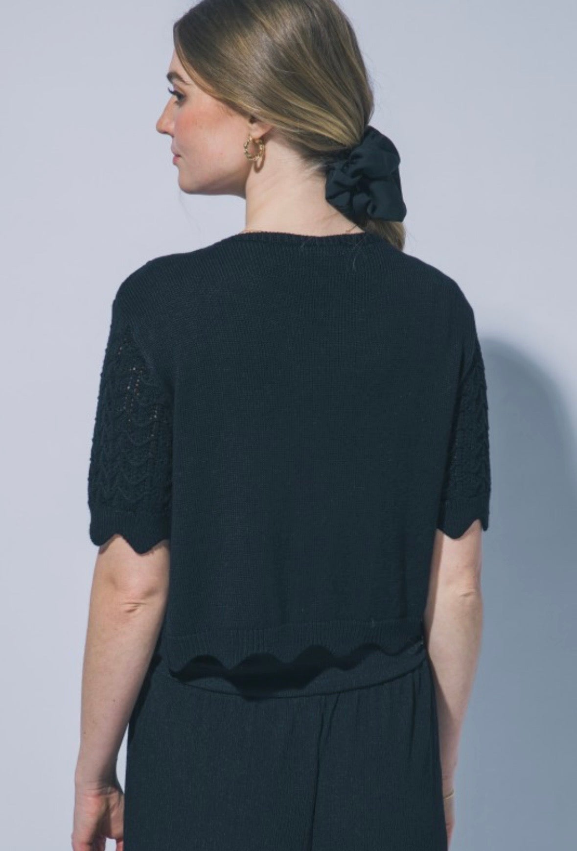 Black Crochet Cardigan