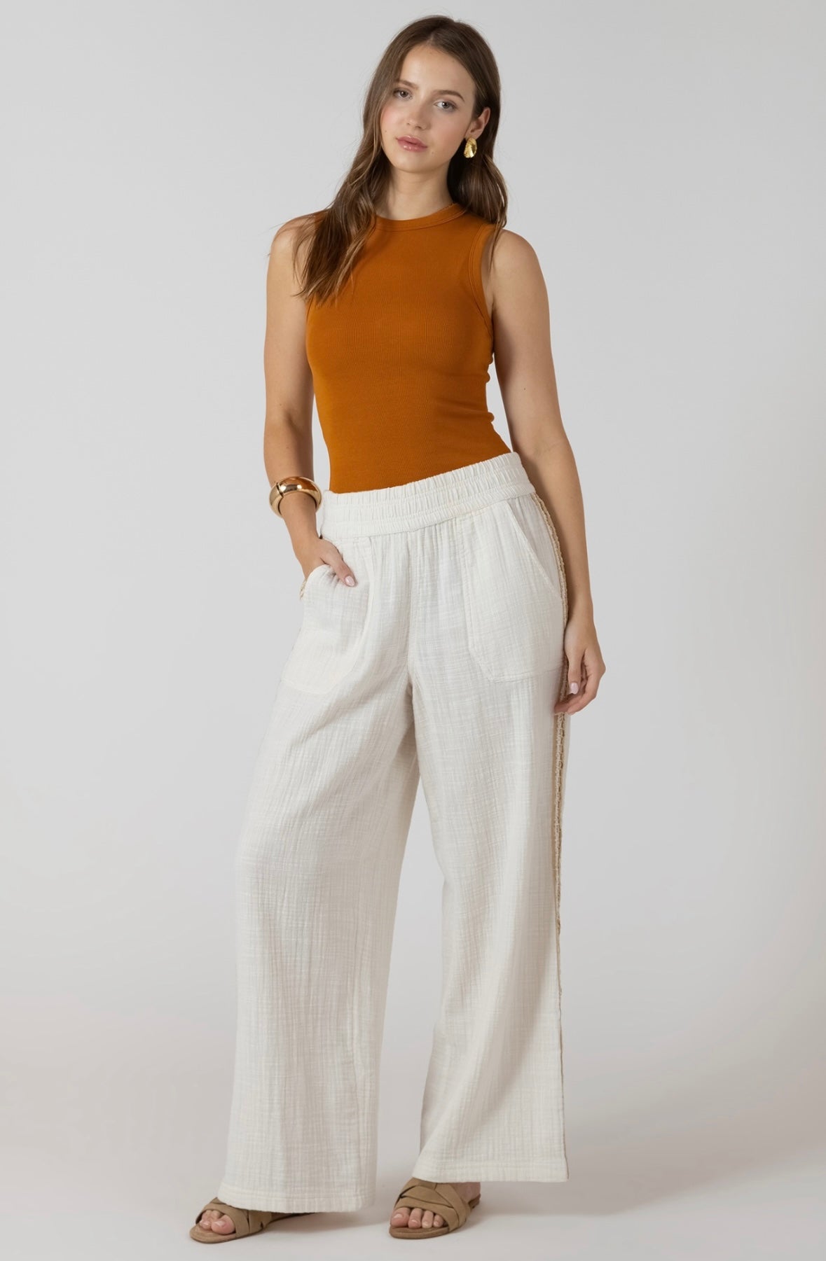 Burnt Orange Seam Tank Top